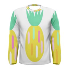 Pineapple Fruite Yellow Triangle Pink White Men s Long Sleeve Tee by Mariart