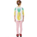 Pineapple Fruite Yellow Triangle Pink White Kids  Quarter Sleeve Raglan Tee View2