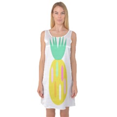 Pineapple Fruite Yellow Triangle Pink White Sleeveless Satin Nightdress by Mariart