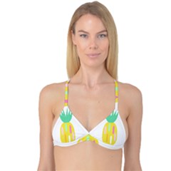 Pineapple Fruite Yellow Triangle Pink White Reversible Tri Bikini Top by Mariart