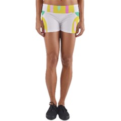 Pineapple Fruite Yellow Triangle Pink White Yoga Shorts by Mariart