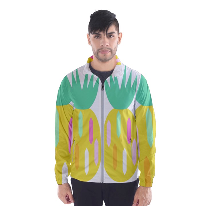 Pineapple Fruite Yellow Triangle Pink White Wind Breaker (Men)