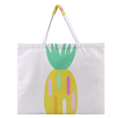 Pineapple Fruite Yellow Triangle Pink White Zipper Large Tote Bag