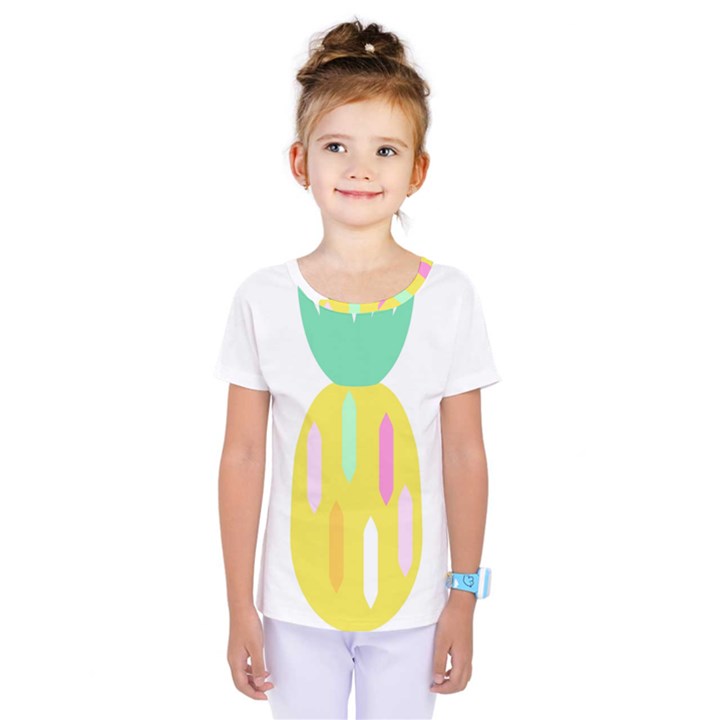 Pineapple Fruite Yellow Triangle Pink White Kids  One Piece Tee