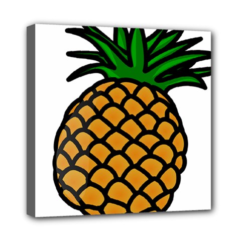 Pineapple Fruite Yellow Green Orange Mini Canvas 8  X 8 