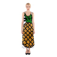 Pineapple Fruite Yellow Green Orange Sleeveless Maxi Dress