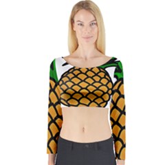 Pineapple Fruite Yellow Green Orange Long Sleeve Crop Top