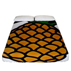 Pineapple Fruite Yellow Green Orange Fitted Sheet (queen Size)