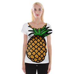 Pineapple Fruite Yellow Green Orange Cap Sleeve Tops