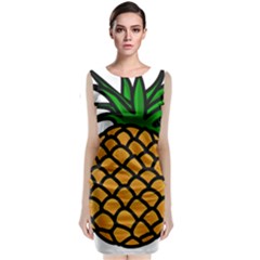 Pineapple Fruite Yellow Green Orange Classic Sleeveless Midi Dress