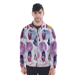 Boho Tribal Watercolor White Pattern Wind Breaker (men)