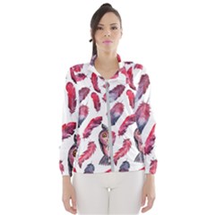 Boho Owl And Feather White Pattern Wind Breaker (women)