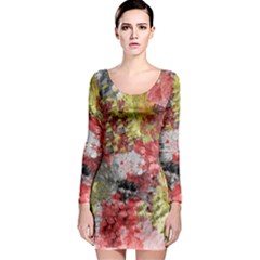 Garden Abstract Long Sleeve Bodycon Dress by digitaldivadesigns