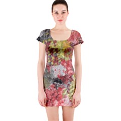 Garden Abstract Short Sleeve Bodycon Dress by digitaldivadesigns