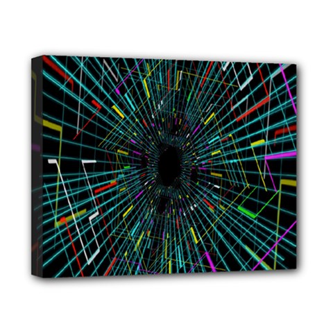 Colorful Geometric Electrical Line Block Grid Zooming Movement Canvas 10  X 8 