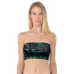 Colorful Geometric Electrical Line Block Grid Zooming Movement Bandeau Top