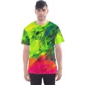 Neon Rainbow Green Pink Blue Red Painting Men s Sports Mesh Tee View1