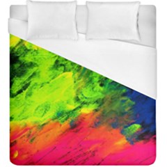 Neon Rainbow Green Pink Blue Red Painting Duvet Cover (king Size) by Mariart