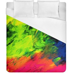 Neon Rainbow Green Pink Blue Red Painting Duvet Cover (california King Size)