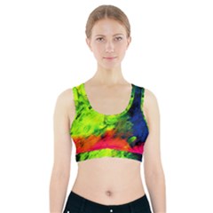 Neon Rainbow Green Pink Blue Red Painting Sports Bra With Pocket by Mariart