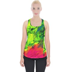 Neon Rainbow Green Pink Blue Red Painting Piece Up Tank Top