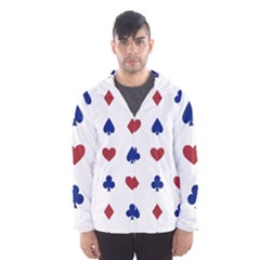 Playing Cards Hearts Diamonds Hooded Wind Breaker (men) by Mariart