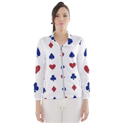 Playing Cards Hearts Diamonds Wind Breaker (women)