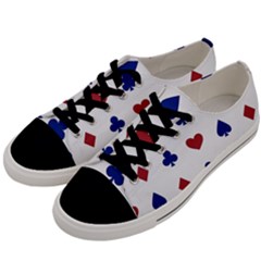 Playing Cards Hearts Diamonds Men s Low Top Canvas Sneakers by Mariart