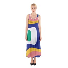 Rainbow Pink Yellow Bluw Green Rainbow Sleeveless Maxi Dress by Mariart