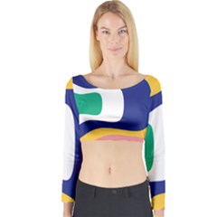 Rainbow Pink Yellow Bluw Green Rainbow Long Sleeve Crop Top by Mariart