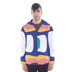 Rainbow Pink Yellow Bluw Green Rainbow Hooded Wind Breaker (men) by Mariart