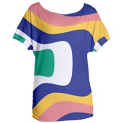 Rainbow Pink Yellow Bluw Green Rainbow Women s Oversized Tee by Mariart