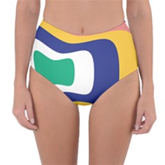 Rainbow Pink Yellow Bluw Green Rainbow Reversible High-waist Bikini Bottoms by Mariart