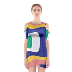 Rainbow Pink Yellow Bluw Green Rainbow Shoulder Cutout One Piece