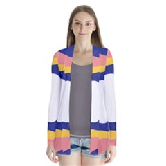 Rainbow Pink Yellow Bluw Green Rainbow Drape Collar Cardigan by Mariart