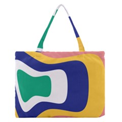 Rainbow Pink Yellow Bluw Green Rainbow Zipper Medium Tote Bag by Mariart