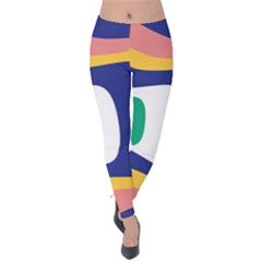 Rainbow Pink Yellow Bluw Green Rainbow Velvet Leggings