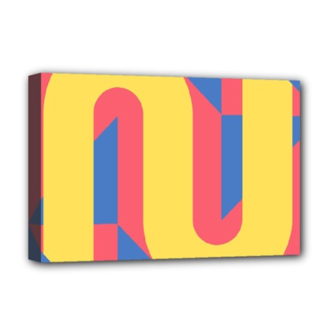 Rainbow Sign Yellow Red Blue Retro Deluxe Canvas 18  X 12  