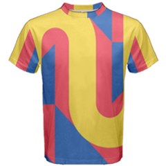 Rainbow Sign Yellow Red Blue Retro Men s Cotton Tee by Mariart