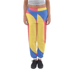 Rainbow Sign Yellow Red Blue Retro Women s Jogger Sweatpants