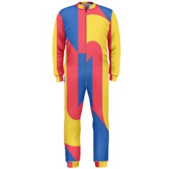 Rainbow Sign Yellow Red Blue Retro Onepiece Jumpsuit (men) 