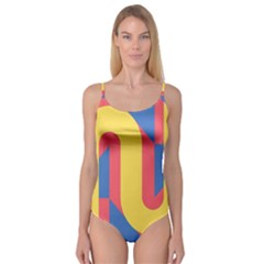 Rainbow Sign Yellow Red Blue Retro Camisole Leotard 