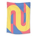 Rainbow Sign Yellow Red Blue Retro Medium Tapestry View1