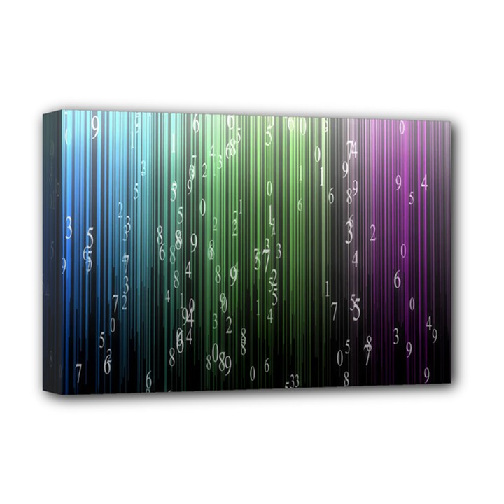 Numerical Animation Random Stripes Rainbow Space Deluxe Canvas 18  x 12  