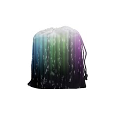 Numerical Animation Random Stripes Rainbow Space Drawstring Pouches (medium)  by Mariart