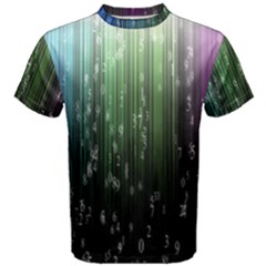 Numerical Animation Random Stripes Rainbow Space Men s Cotton Tee