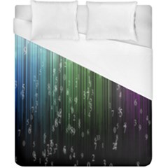 Numerical Animation Random Stripes Rainbow Space Duvet Cover (california King Size) by Mariart