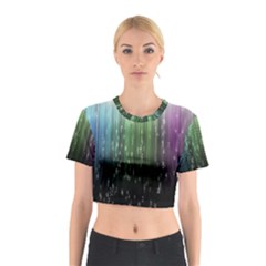 Numerical Animation Random Stripes Rainbow Space Cotton Crop Top by Mariart