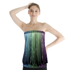 Numerical Animation Random Stripes Rainbow Space Strapless Top