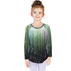 Numerical Animation Random Stripes Rainbow Space Kids  Long Sleeve Tee